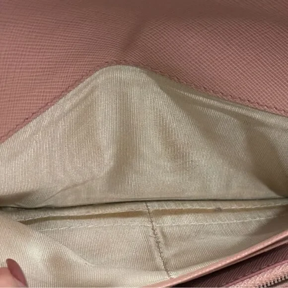 Prada Saffiano Leather Pink Continental Long Wallet Authentic - Picture 13 of 15